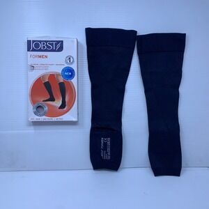 Jobst Mens Medium Navy 15-20mmHg Knee OT Compression Stockings 6052201 New